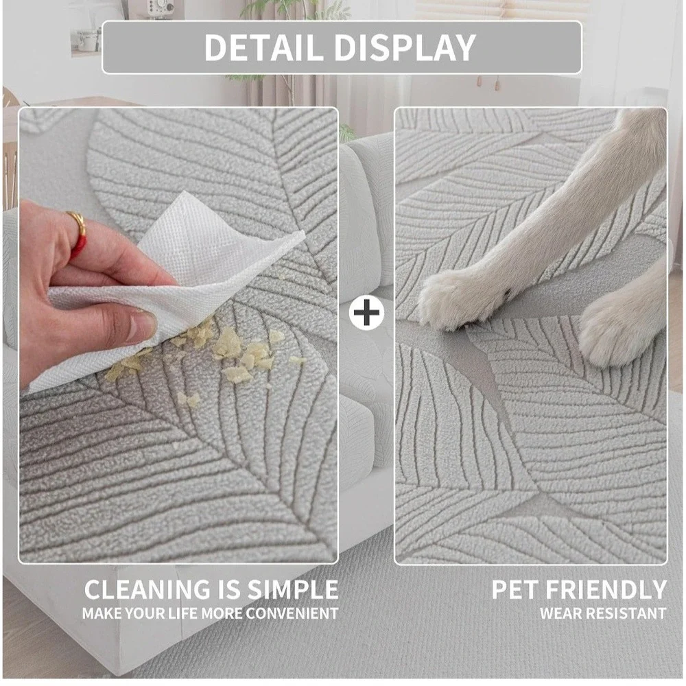 Sectional Couch Cushion Covers Furniture Protector Light Gray